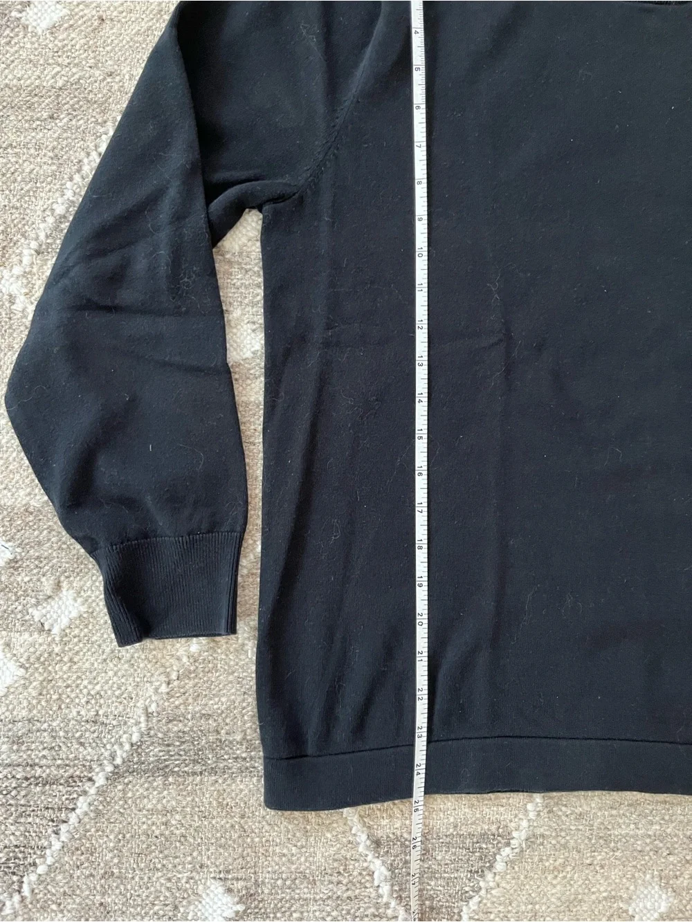 J. Crew Men's Black Crewneck Cotton Sweater